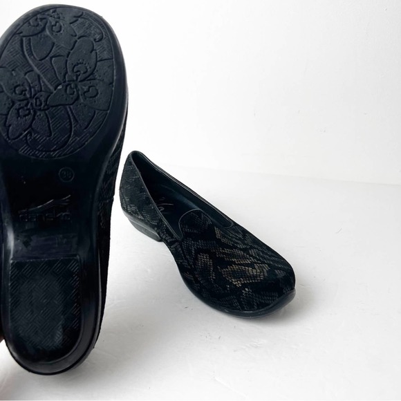SZ 38 Dansko Snakeskin Patter Black & Gold - Picture 6 of 7